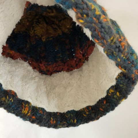 Caciula captusita Corks din tricot, marime universala, unisex, portocaliu/albastru/galben [3]