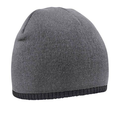 Căciuli - Caciula tricotata Two-Tone, Ronic, marime universala, unisex, gri/negru