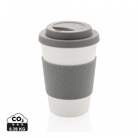 Căni pentru cafea - Cană reutilizabilă 270 ml cu capac și manșon din silicon