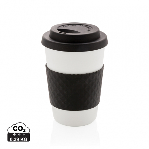 Căni pentru cafea - Cană reutilizabilă 270 ml cu capac și manșon din silicon