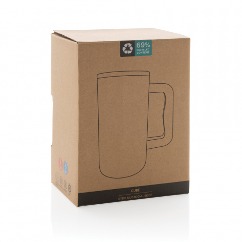 Cană termică Cube  din oțel reciclat – 800 ml [20]