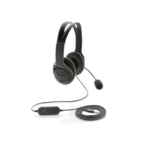 Căști stereo USB pentru PC cu microfon și control integrat al volumului [1]