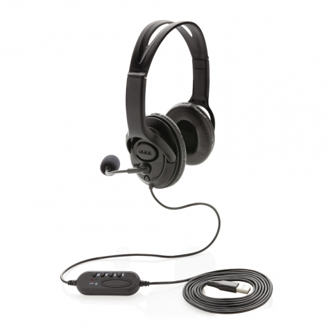 Căști stereo USB pentru PC cu microfon și control integrat al volumului [2]