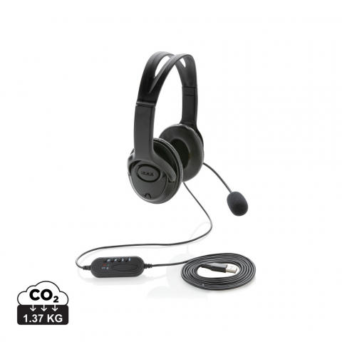 Căști - Căști stereo USB pentru PC cu microfon și control integrat al volumului