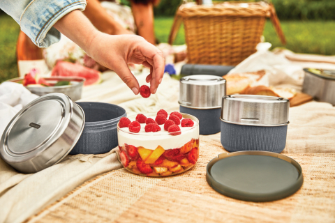 Castron de prânz cu bol din sticlă și capac etanș din inox - 750ml [11]