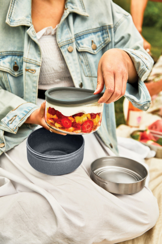 Castron de prânz cu bol din sticlă și capac etanș din inox - 750ml [9]