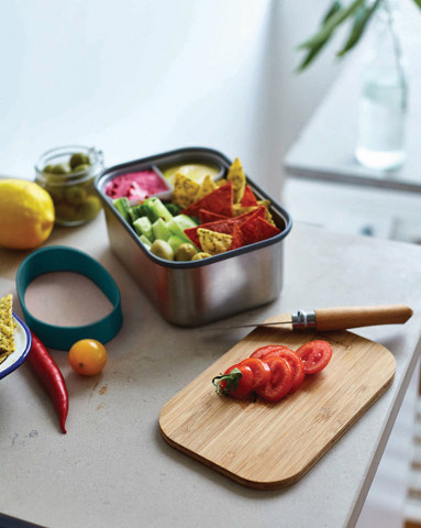 Cutie sandwich din oțel inoxidabil cu capac din bambus [9]