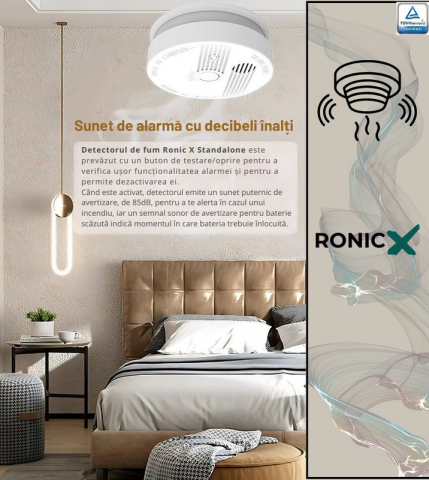 Detector Fum Standalon, Tehnologie Fotoelectrica, Material durabil termoplastic, Idicator LED alarma [3]