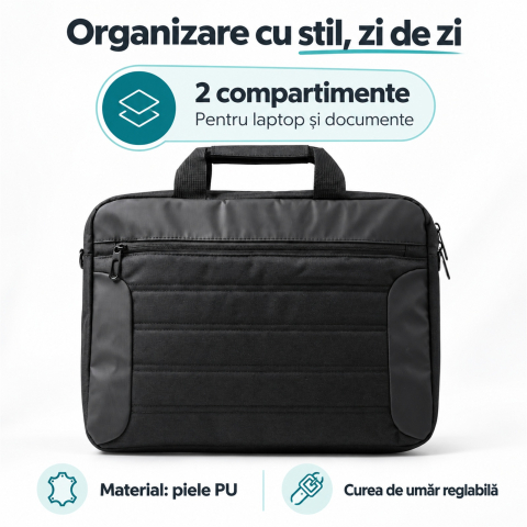 Geanta pentru laptop si documente Tarbek, din piele ecologica [1]