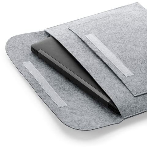 Husa de laptop Felt, compatibila cu Apple MacBook Air, MacBook Pro Touch Bar, 15.6" Inch si documente A4, Ronic, 41,5 x 28 cm, Gri [1]