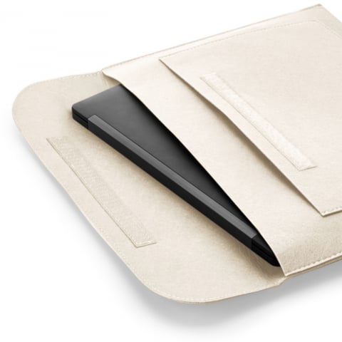 Husa de laptop Felt, compatibila cu Apple MacBook Air, MacBook Pro Touch Bar, 15.6" Inch si documente A4, Ronic, 41,5 x 28 cm, soft white [1]