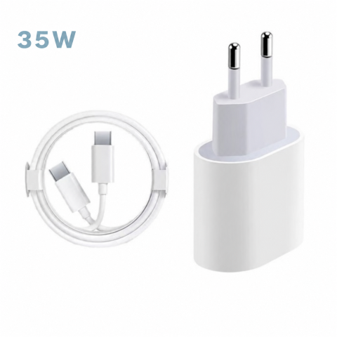 Încărcătoare - Încărcător USB-C 35W cu cablu USB-C – USB-C inclus, încărcare rapidă PD