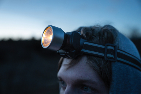 Lanternă frontală cu 3 LED-uri și 1 bec krypton [5]