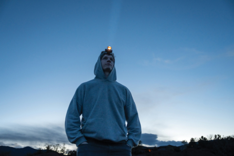 Lanternă frontală cu 3 LED-uri și 1 bec krypton [7]