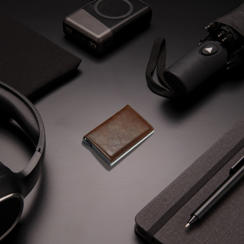 Portofel carduri Clipster, slim, 7-9 carduri, compartiment pentru bacnote, protectie RFID, carcasa aluminiu [5]