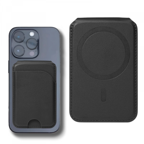 Portofele & Portcarduri - Portofel Magnetic, compatibil MagSafe, capacitate 3 carduri, piele ecologica, suport reglabil