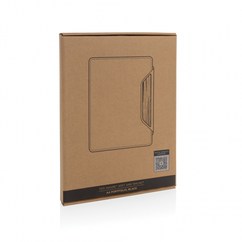 Portofoliu A4  Teri AWARE™ RPET din lemn de nuc [12]