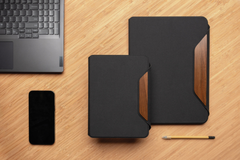 Portofoliu A5 Teri AWARE™ RPET din lemn de nuc [9]