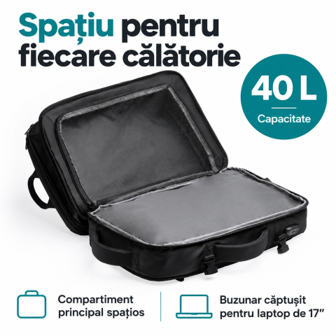 Rucsac de calatorie Rayan extensibil, pentru laptop de 17" [3]