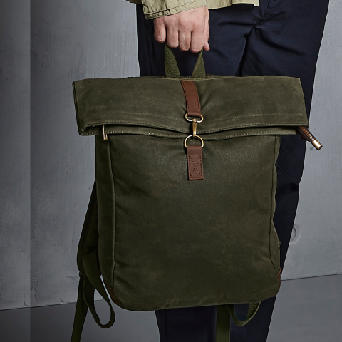 Rucsac Heritage Waxed Canvas din bumbac cerat, 15.6 " [2]