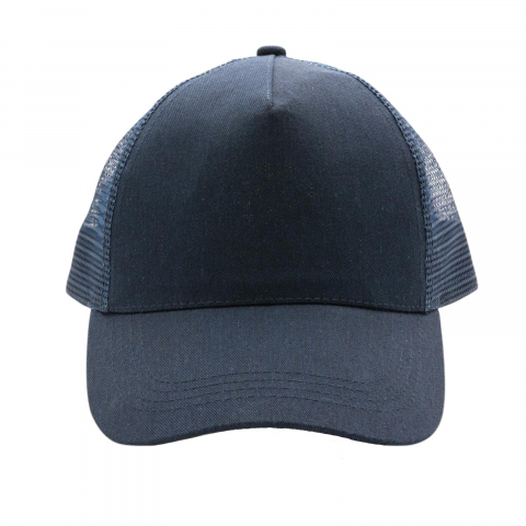 Sapca Delhi, tip trucker, materiale sustenabile, bumbac reciclat pieptanat, 5 panouri, inchidere velcro, marime universala, unisex, navy [3]