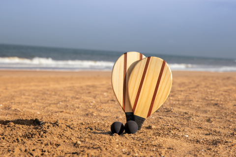 Set de frescobol premium – din lemn natural [6]