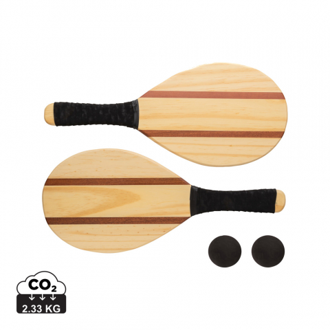 Set de frescobol premium – din lemn natural Jocuri - Set de frescobol premium – din lemn natural