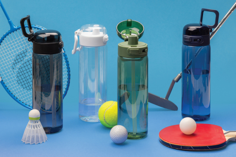 Sticlă sport practică cu deschidere rapidă și pai integrat, 800ML [9]