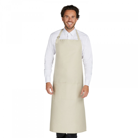 Sort bucatar, ospatar, bistro, barman, patiser, RONIC X, 2 compartimente (40 x 20 cm), 65% poliester reciclat, 35% bumbac reciclat, vopsit reactiv, 205 g/m², 78 x 110, unisex, bej [2]