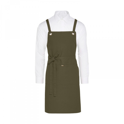 Șorțuri - Sort bucatar Twill, RONIC X, bumbac 100%, panza fina, buzunar frontal cu 2 compatimente, 85 x 75 cm, unisex, kaki