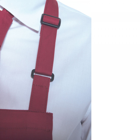 Sort bucatarie Basic, rezistent la pete, 65% poliester, 35% bumbac, banda de gat 70 cm reglabila, visiniu [1]