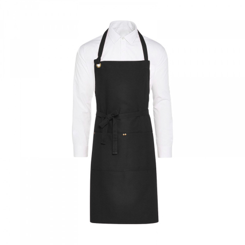 Sort bucatarie Cook, Ronic X, 100% bumbac, panza twill fina, buzunar cu doua compartimente (40 x 20 cm), 90 x 75 cm, compatibil cu masina de spalat, unisex, negru [0]