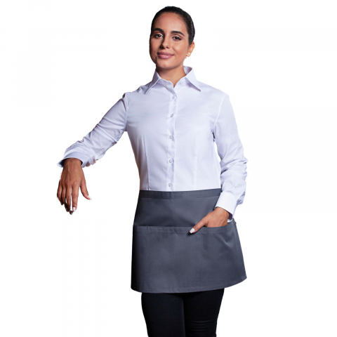 Sort ospatar, chelner, bucatarie, marime universala, buzunar pe intreaga latime 60 x 22 cm cu 3 compartimente fiecare 20 x 22 cm, gri [1]