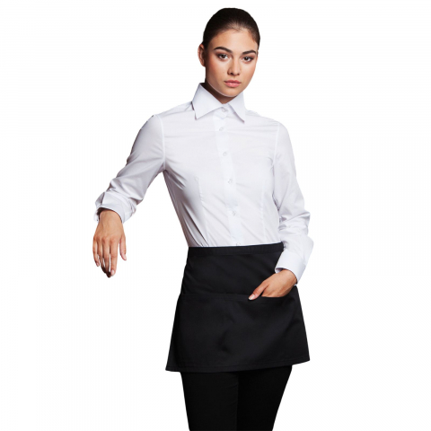 Sort ospatar, chelner, bucatarie, marime universala, buzunar pe intreaga latime 60 x 22 cm cu 3 compartimente fiecare 20 x 22 cm, negru [1]