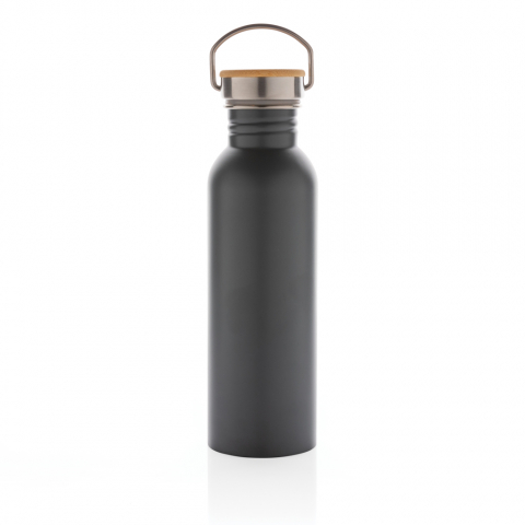 Sticlă modernă din inox cu capac din bambus – 710 ml [2]