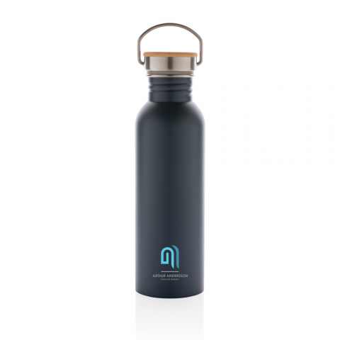 Sticlă modernă din inox cu capac din bambus – 710 ml [5]