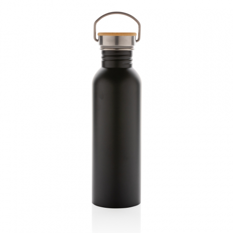 Sticlă modernă din inox cu capac din bambus – 710 ml [2]