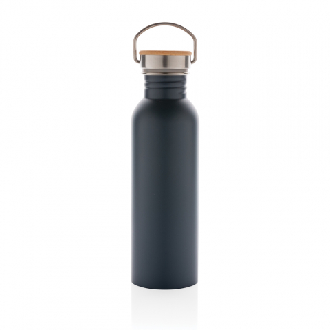 Sticlă modernă din inox cu capac din bambus – 710 ml [2]