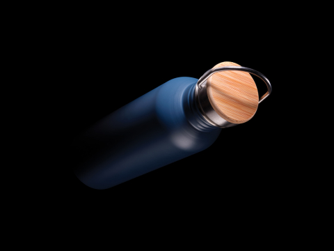 Sticlă modernă din inox cu capac din bambus – 710 ml [7]