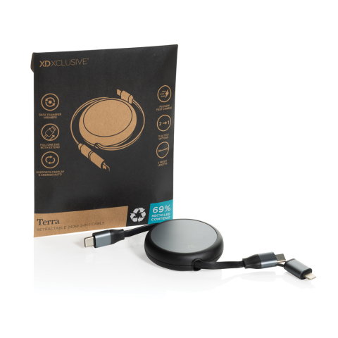 Terra RCS recycled aluminium retractable 240W 2-in-1 cable [11]