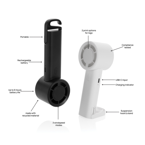 Twist RCS recycled plastic re-chargeable portable fan [9]