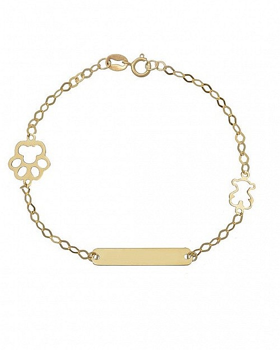 Bijuterii aur galben Bratara copii Labuta si biberon [2]