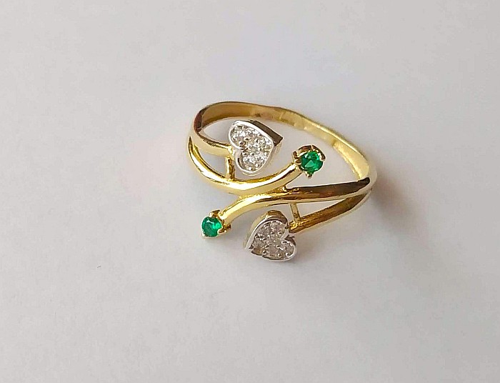 Bijuterii inel de aur galben 14k colectie noua INIMIOARE R13 [4]