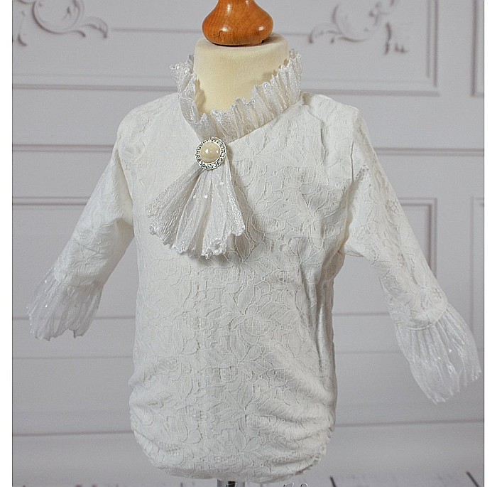 Body alb si accesorii de botez fete pentru vara Yasmine, 4 piese [2]