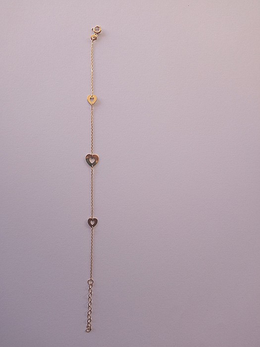 Bratara de aur 14K mobila cu Inimioare- Bratari de aur dama [3]