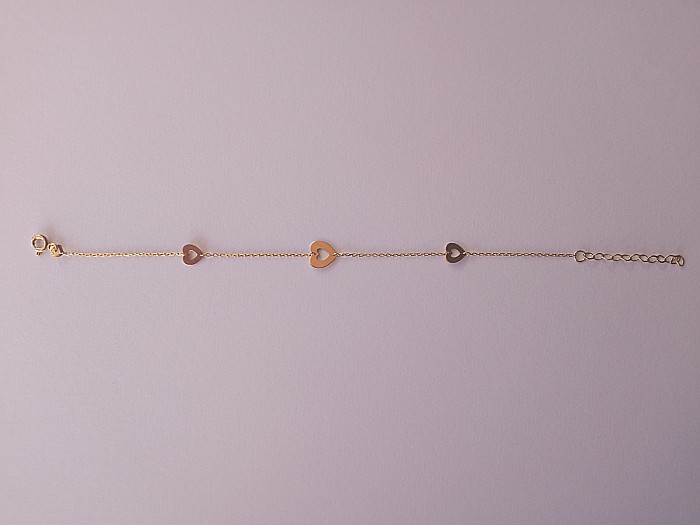 Bratara de aur 14K mobila cu Inimioare- Bratari de aur dama [2]