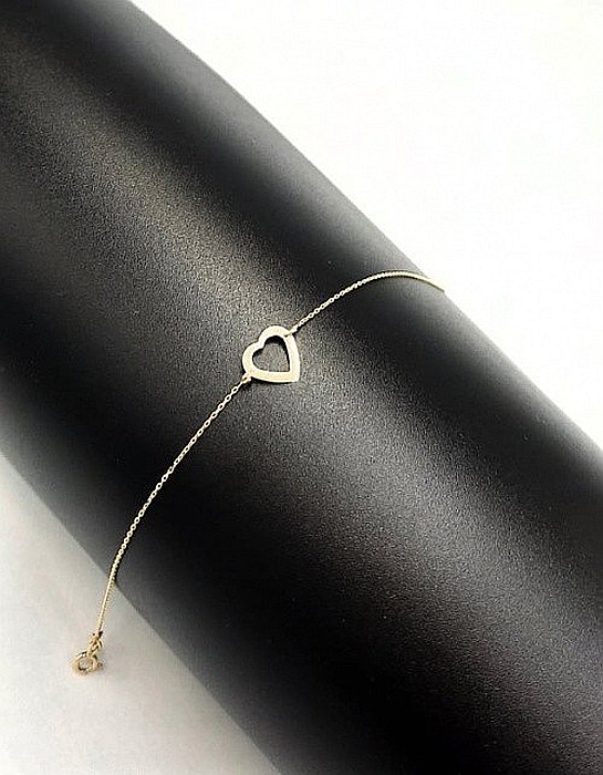 Bratara de aur 14k mobila dama contur Inimioara [2]