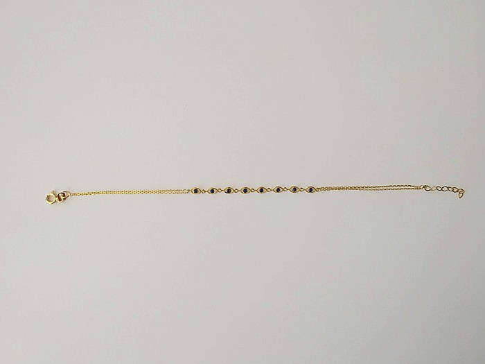 Bratara de aur 14K mobila reglabila dama cu pietre albastre [3]