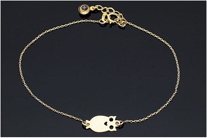Bratara din aur 14K mobila dama cadou reglabila Bufnita [2]