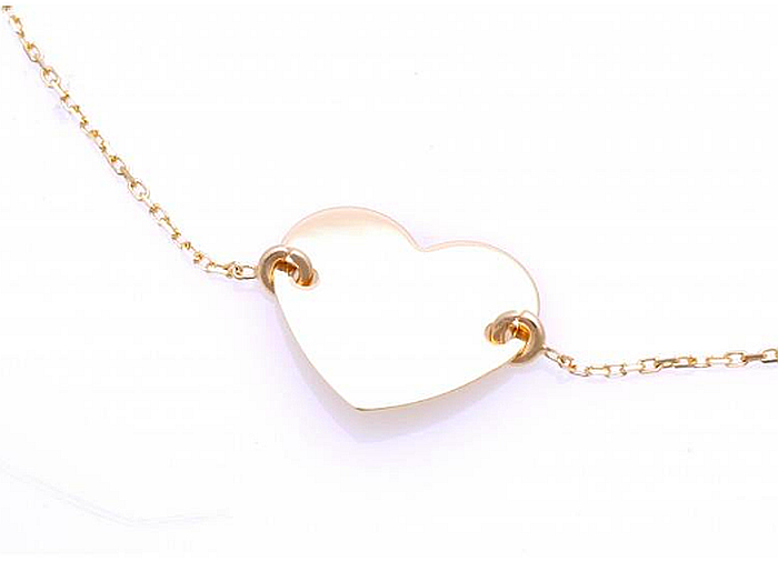 Bratara reglabila din aur 14K mobila dama cu Inimioara gravabila [3]